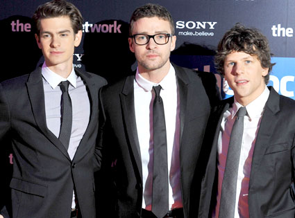 Andrew Garfield, Justin Timberlake, Jesse Elsenberg Andrew Garfield, Justin Timberlake, Jesse Elsenberg